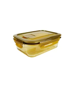 Rectangle Amber Borosilicate Glass Container 370ml
