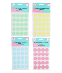 Rectangle Color Self Adhesive Labels Assorted 2.3 x 2.3cm 200pc