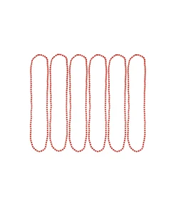 Red Bead Necklaces 78cm 6pk