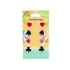 Red Black Card Earrings 9cm
