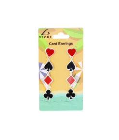 Red Black Card Earrings 9cm