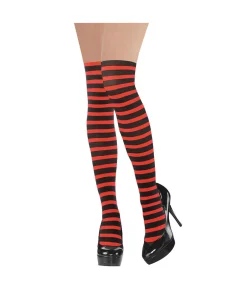 Red & Black Stripes Party Stockings