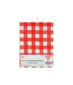 Red Gingham Flannel Table Cloth 137x274cm