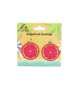 Red Grapefruit Earrings 5.5cm