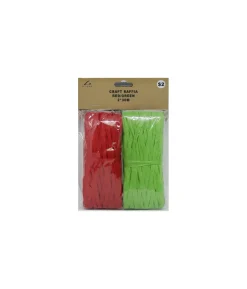 Red & Green Craft Raffia 2x30m