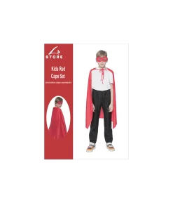 Red Kids Cape & Mask Set