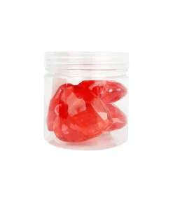 Red Large Heart Plastic Gems 4cm 4pc