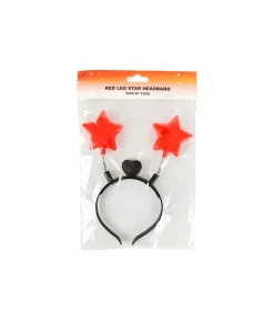 Red LED Star Headband 20x23cm