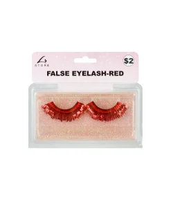 Red Metallic False Eyelashes