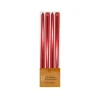 Red Metallic Taper Candles 4pk