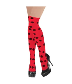 Red Party Stocking with Black Polka Dots