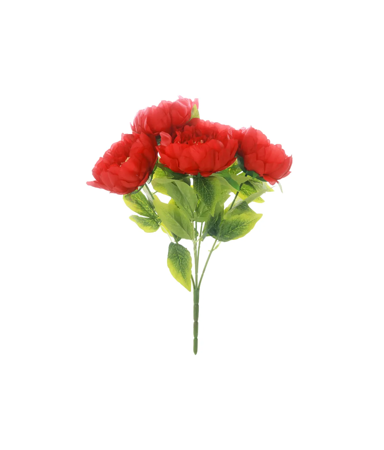 Red Peony 5 Head Bunch 44cm