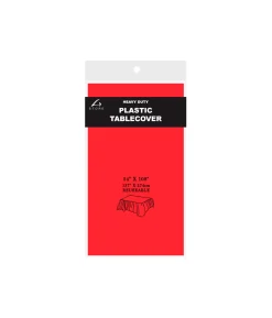 Red Plastic Tablecover 137x274cm