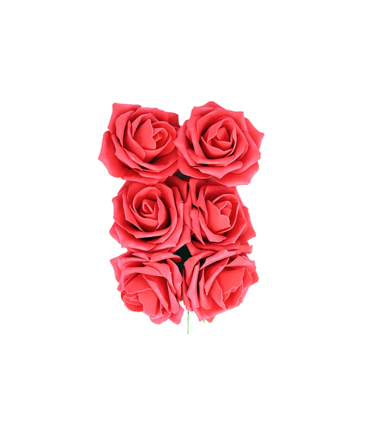 Red Rose Artificial Craft Flower 6pc 10cm
