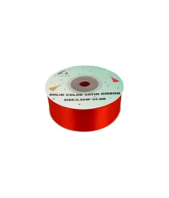 Red Solid Colour Satin Ribbon 2.5cm