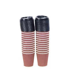Ripple Double Wall Coffee Cups with Lid 24x8oz
