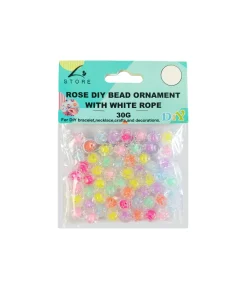 Rose DIY Bead Ornament With White Rope 30g