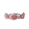 Rose Flower Crown With Leafs Pink