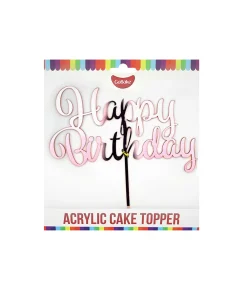 Rose Gold Acrylic Happy Birthday Topper