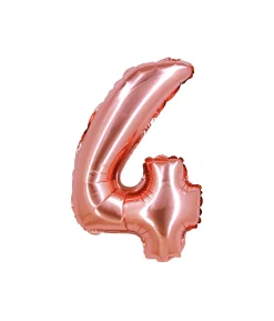 Rose Gold Air Fill Number 4 Balloon
