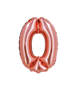 Rose Gold Air Fill Number 0 Balloon