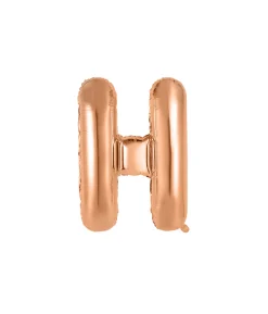 Rose Gold Alphabet Foil Balloon Letter H