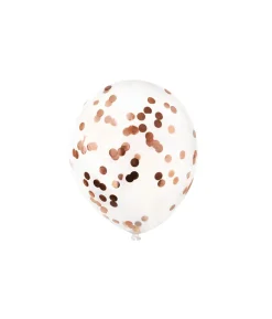 Rose Gold Confetti Latex Balloons 12inch 6pk
