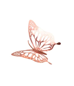 Rose Gold 3D Paper Butterfly with Glue 12pc
