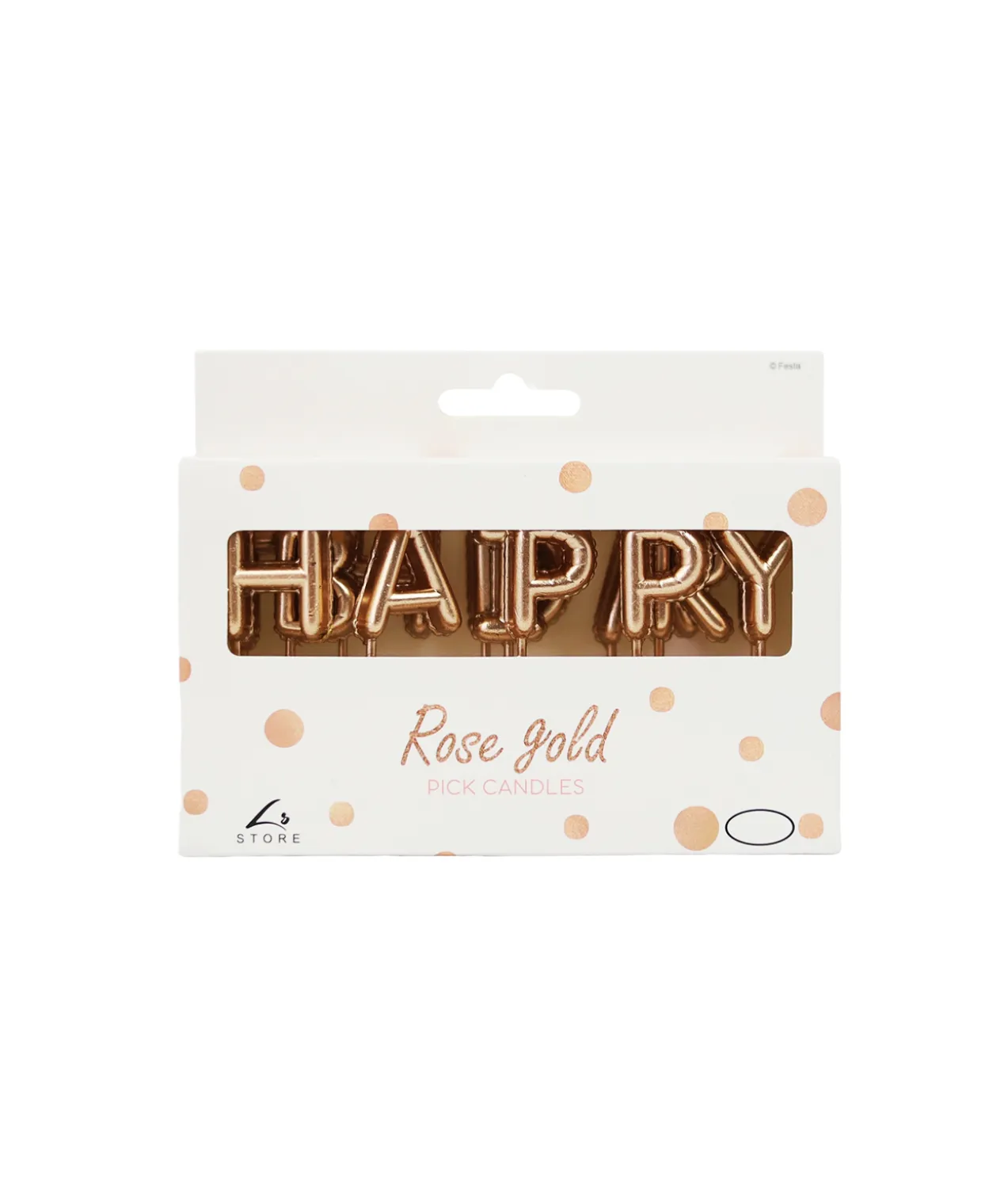 Rose Gold Foil Balloon Happy Birthday Pick Candles