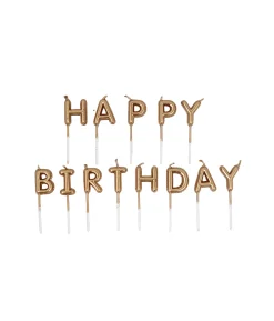 Rose Gold Foil Balloon Happy Birthday Pick Candles