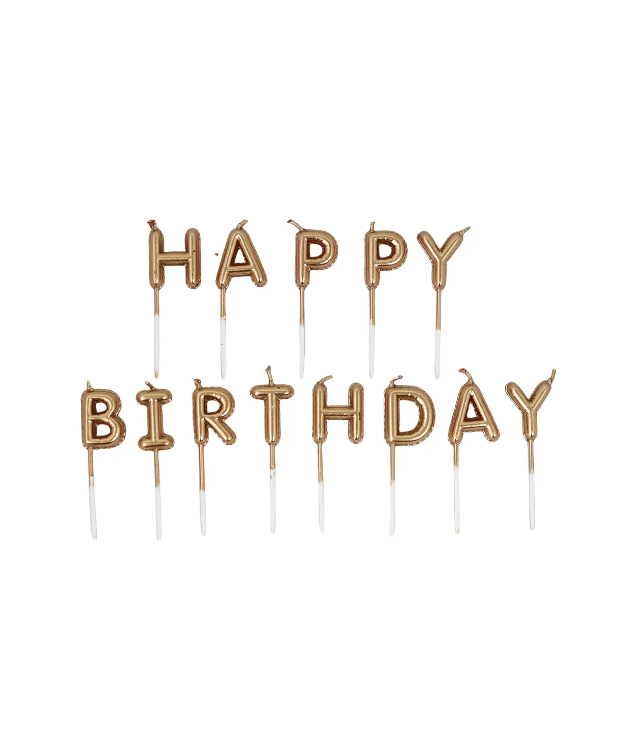 Rose Gold Foil Balloon Happy Birthday Pick Candles
