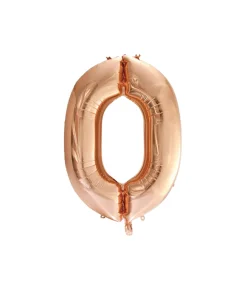Rose Gold Foil Number Balloon 0