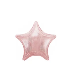Rose Gold Holo Glitter Star Foil Balloon 18in