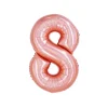Rose Gold Holographic Foil Number Balloon 8