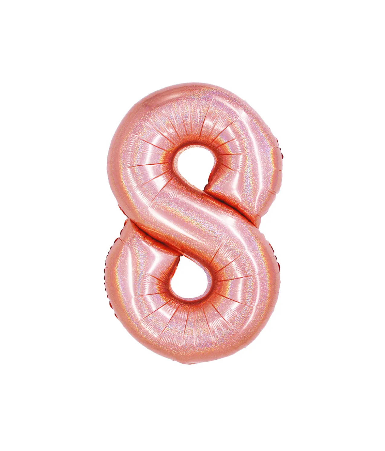 Rose Gold Holographic Foil Number Balloon 8
