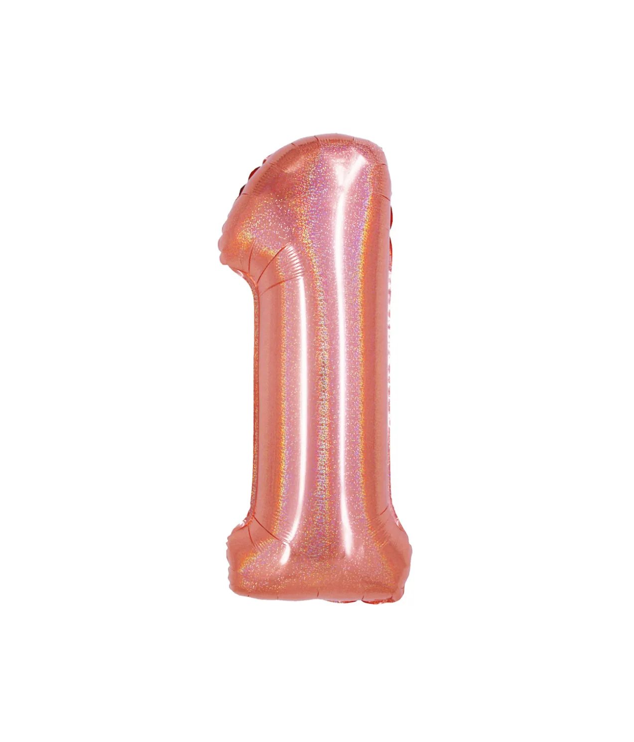 Rose Gold Holographic Foil Number Balloon 1