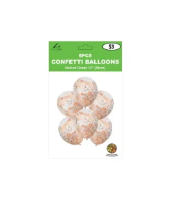 Rose Gold Star Confetti Balloon 12inch 6pk