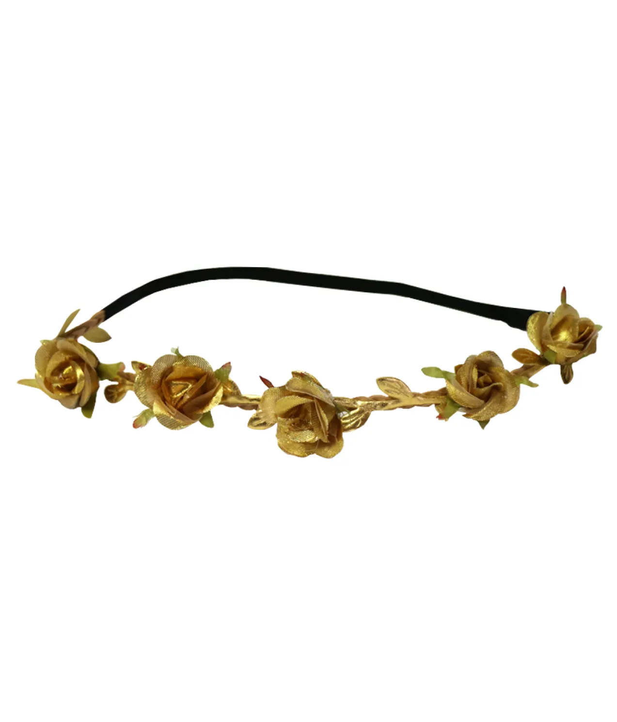 Rose Head Wrap Gold with Leafs