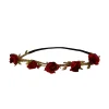 Rose Head Wrap Red with Leafs