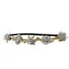 Rose Head Wrap Silver with Leafs