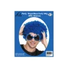 Royal Blue Curly Wig With Glasses Party Set