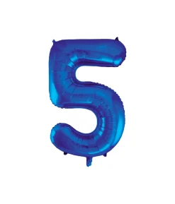 Royal Blue Foil Number Balloon 5