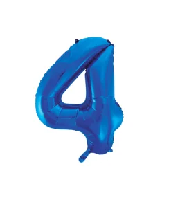 Royal Blue Foil Number Balloon 4