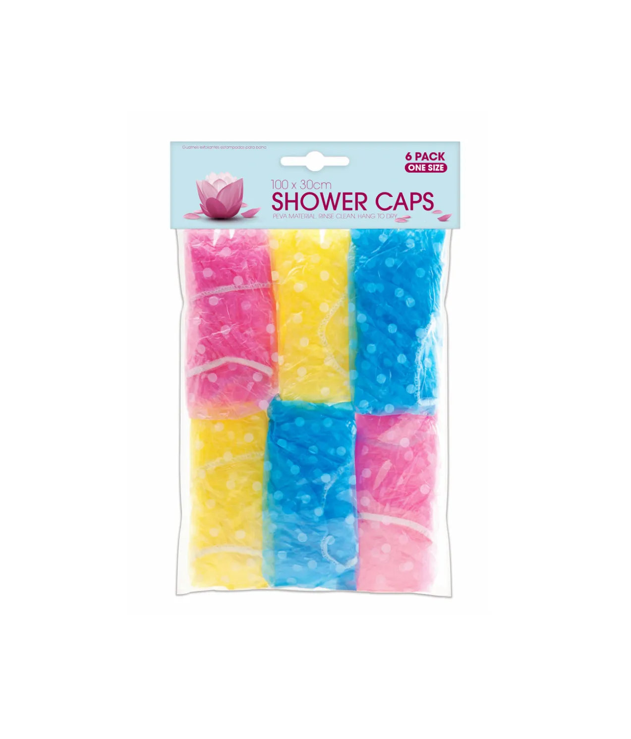 Shower Cap Assorted 6pk