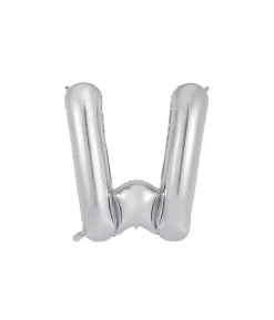 Silver Alphabet Foil Balloon Letter W