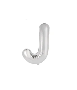 Silver Alphabet Foil Balloon Letter J