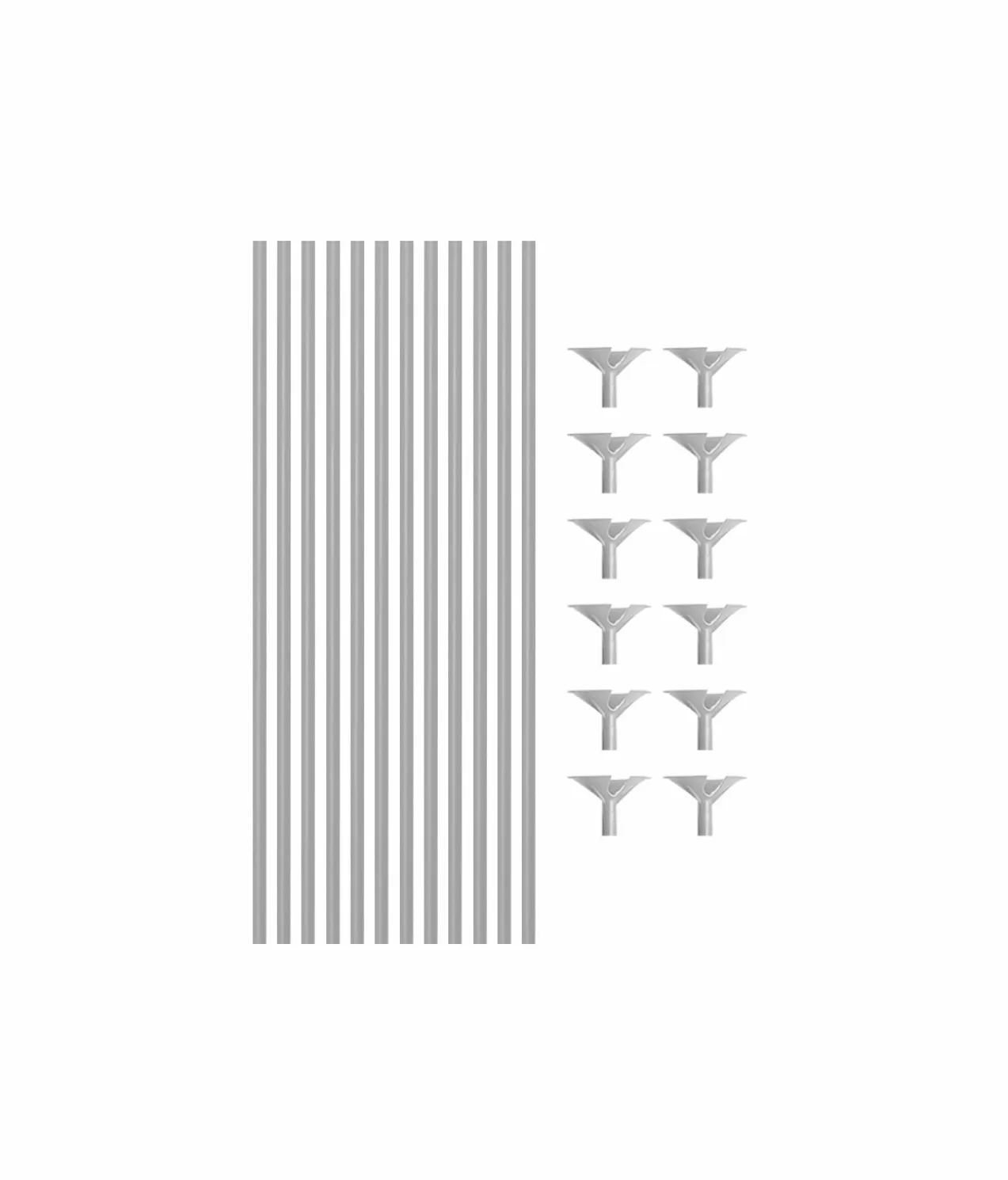 Silver Balloon Stick & Cup Set 12pk