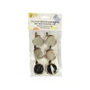 Silver Brooch Blank Round Tray with Alligator Clip 6pc