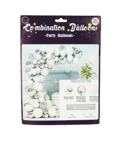 Silver Combination Party Balloon Garland Kit 102pc