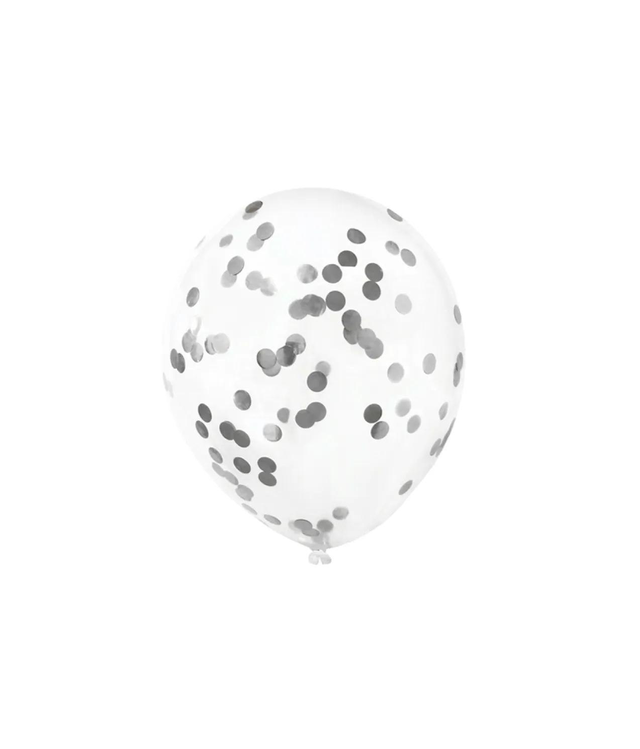 Silver Confetti Latex Balloons 12inch 6pk